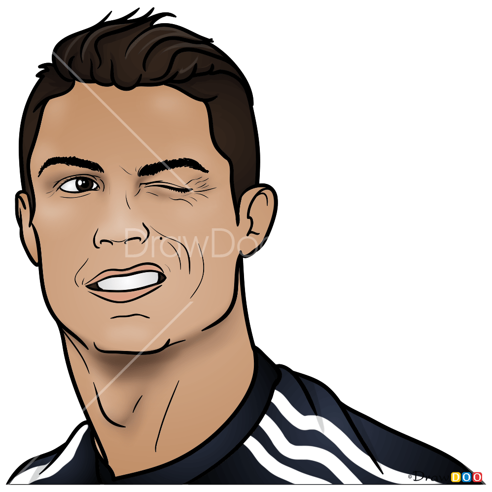 How to Draw Cristiano Portrait, Celebrities Cristiano Ronaldo